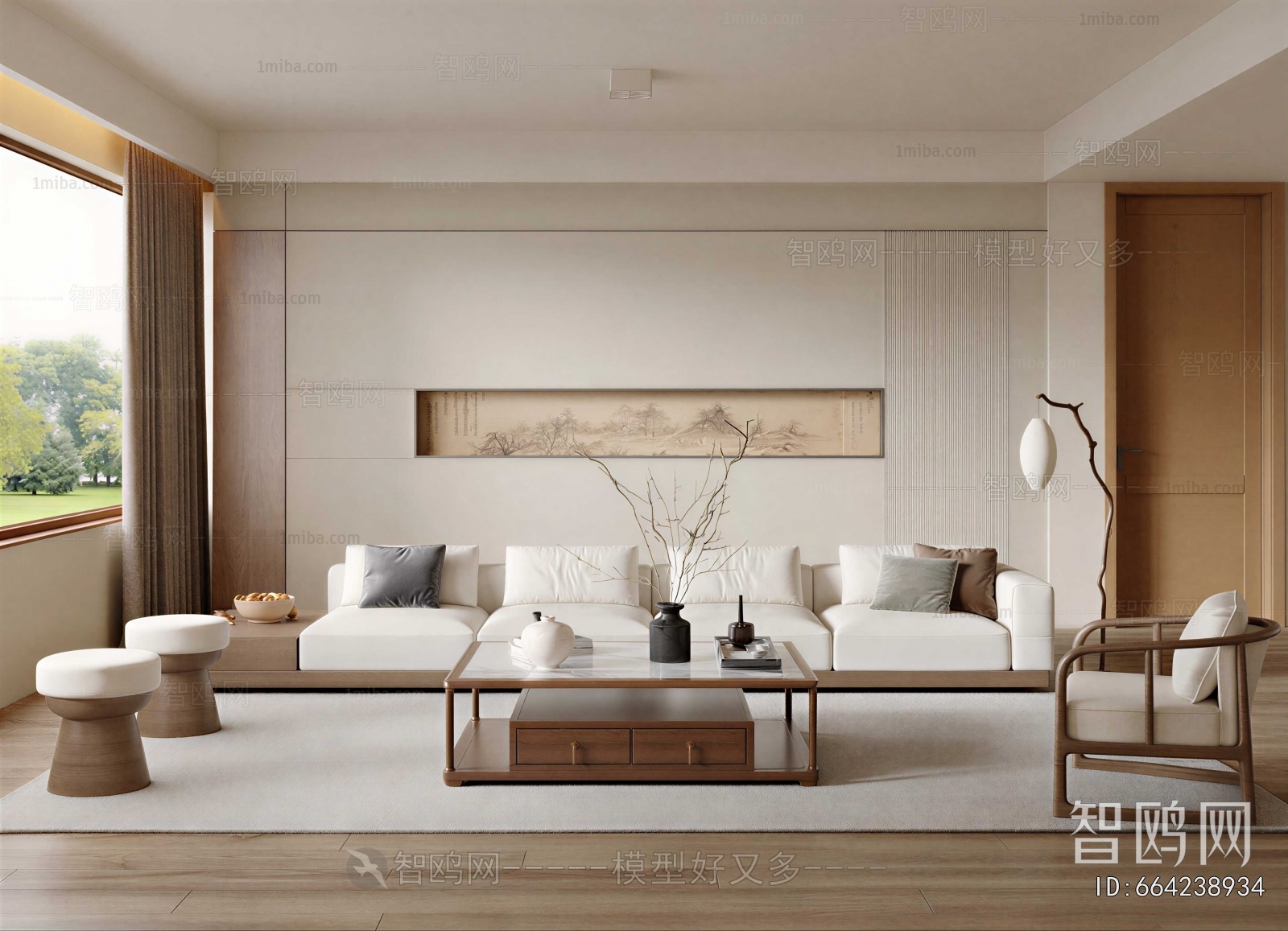 New Chinese Style A Living Room