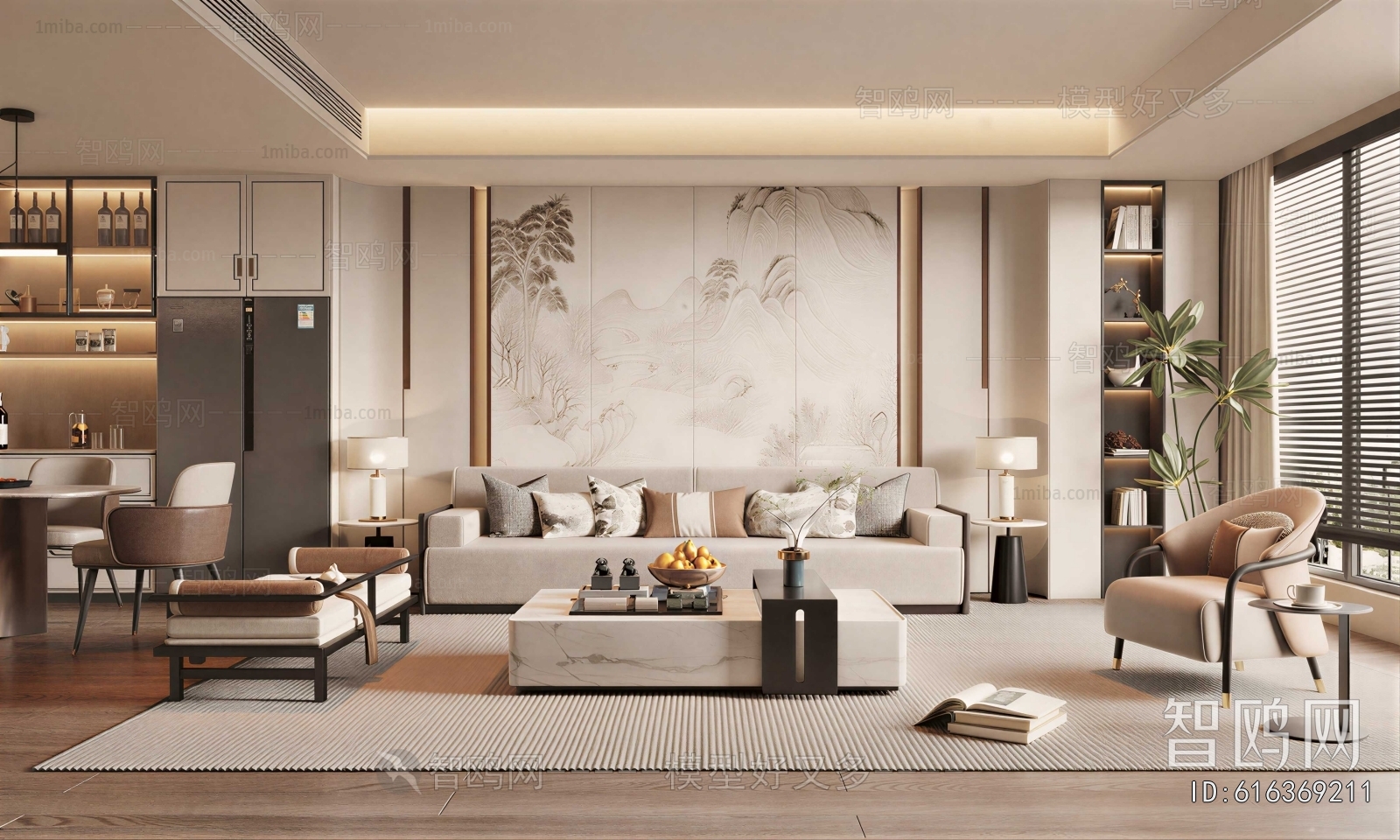 New Chinese Style A Living Room