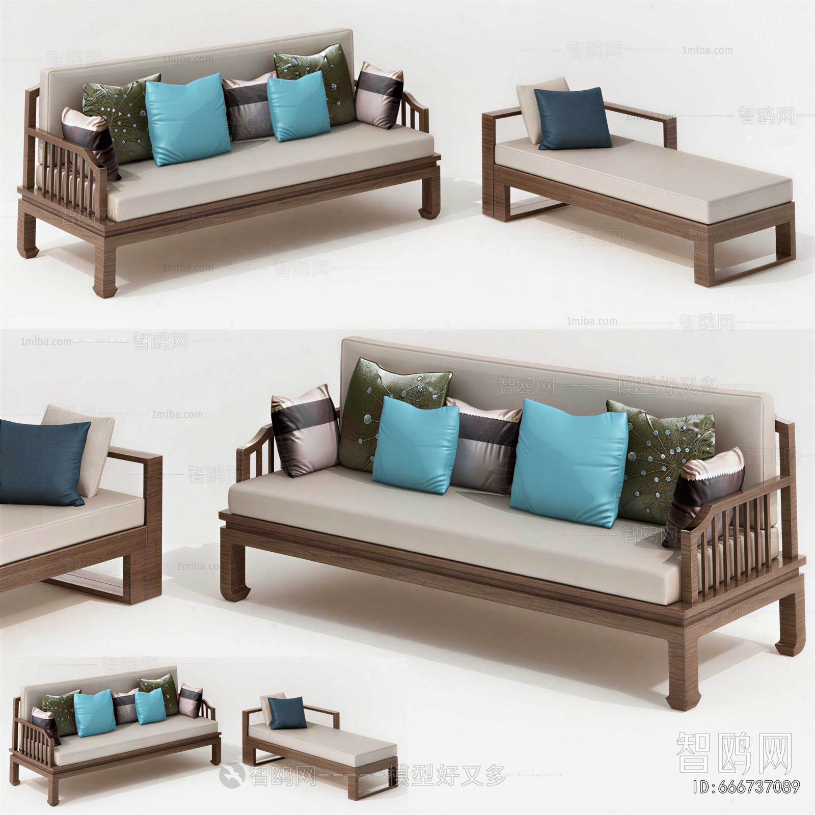 New Chinese Style A Sofa For Two