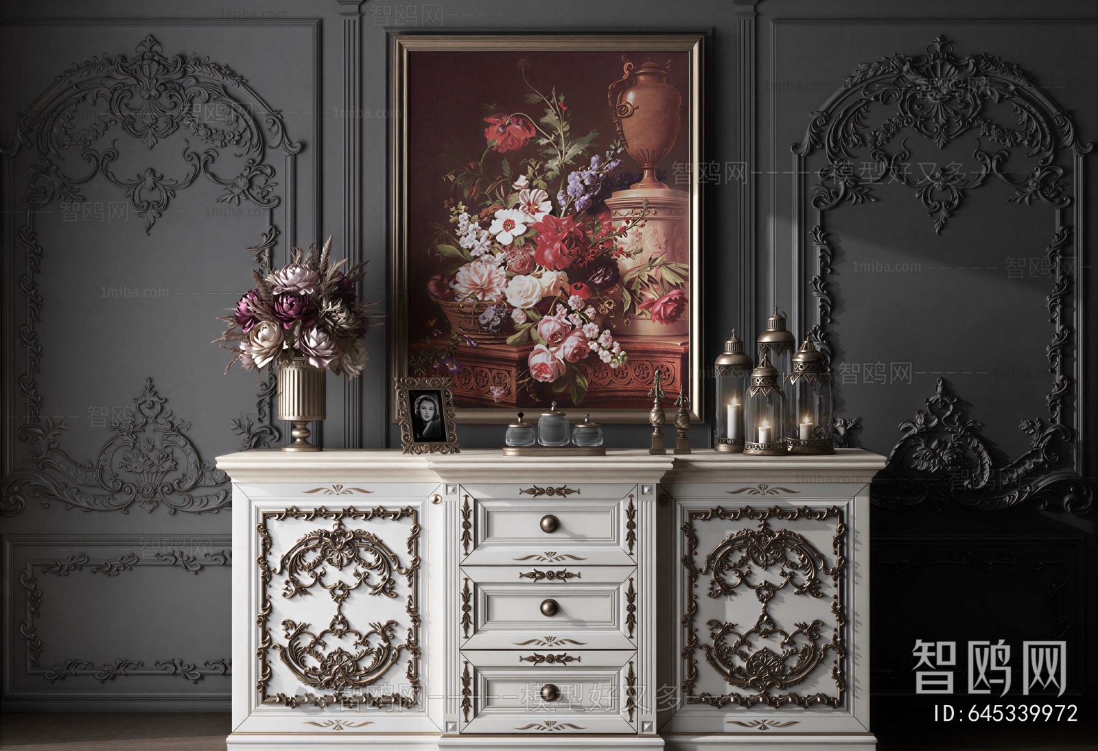 Simple European Style Entrance Cabinet