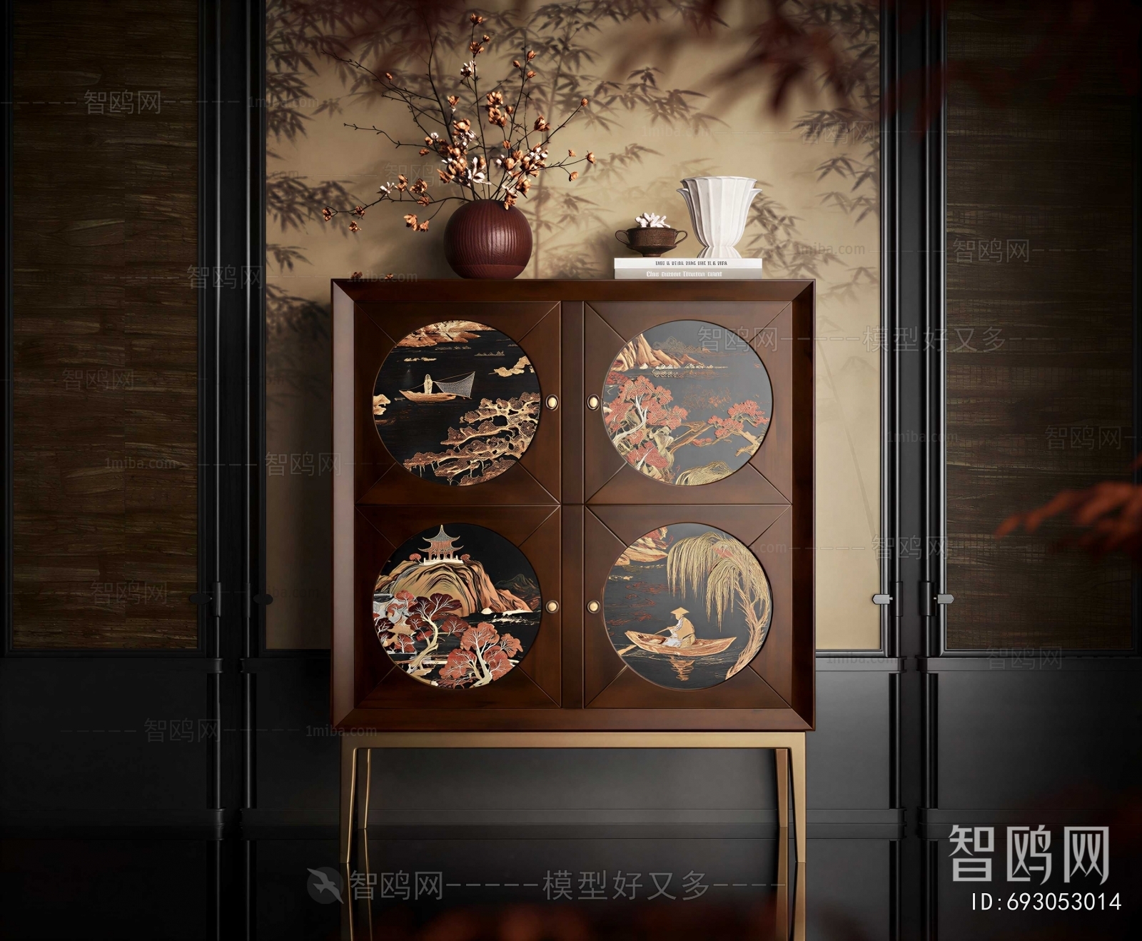 New Chinese Style Entrance Cabinet