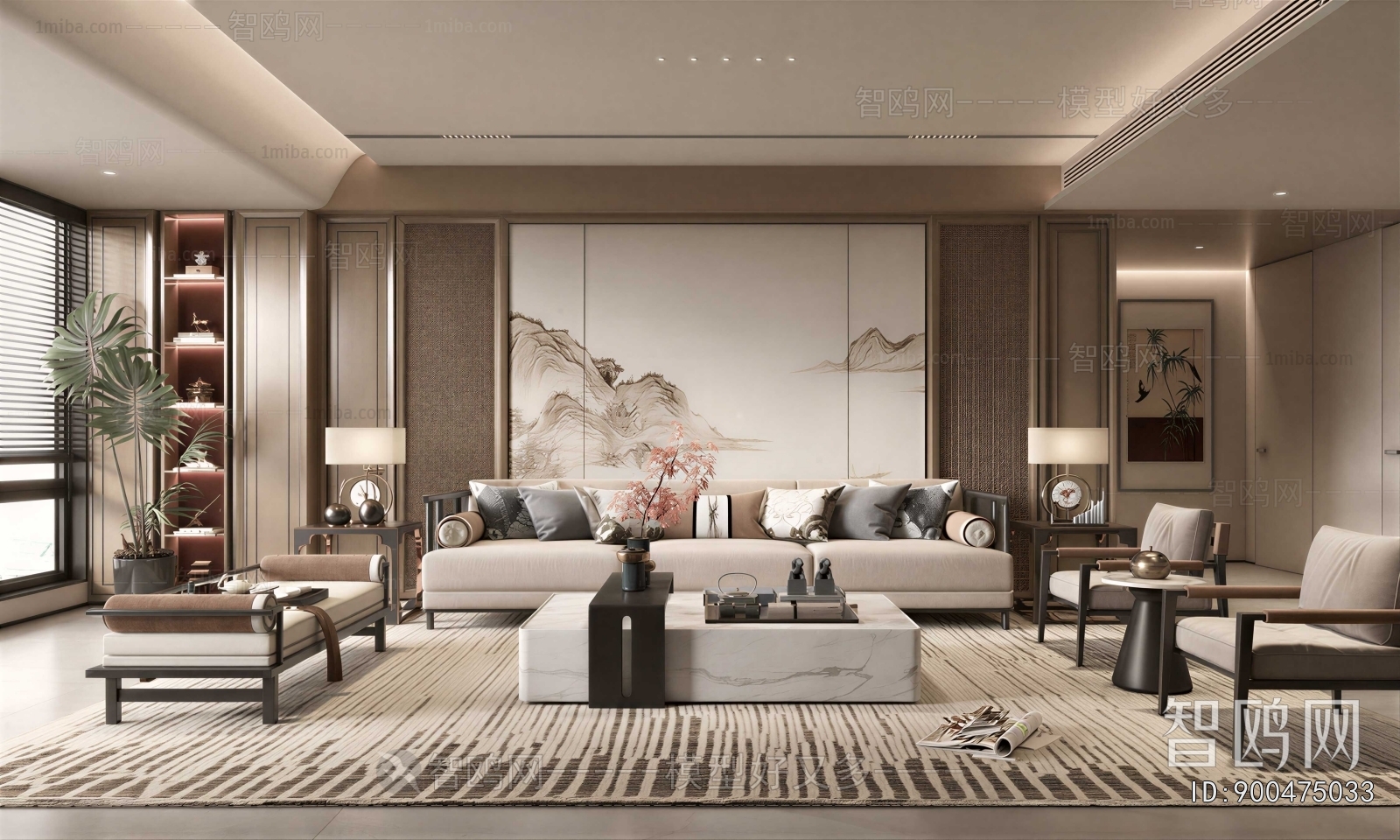 New Chinese Style A Living Room