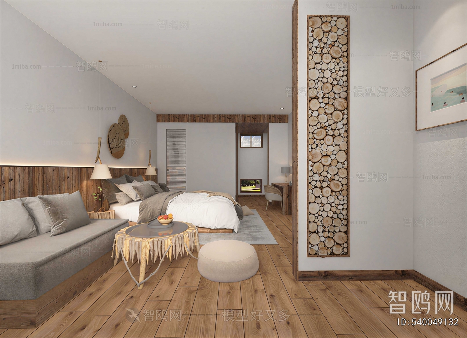 Wabi-sabi Style Guest Room