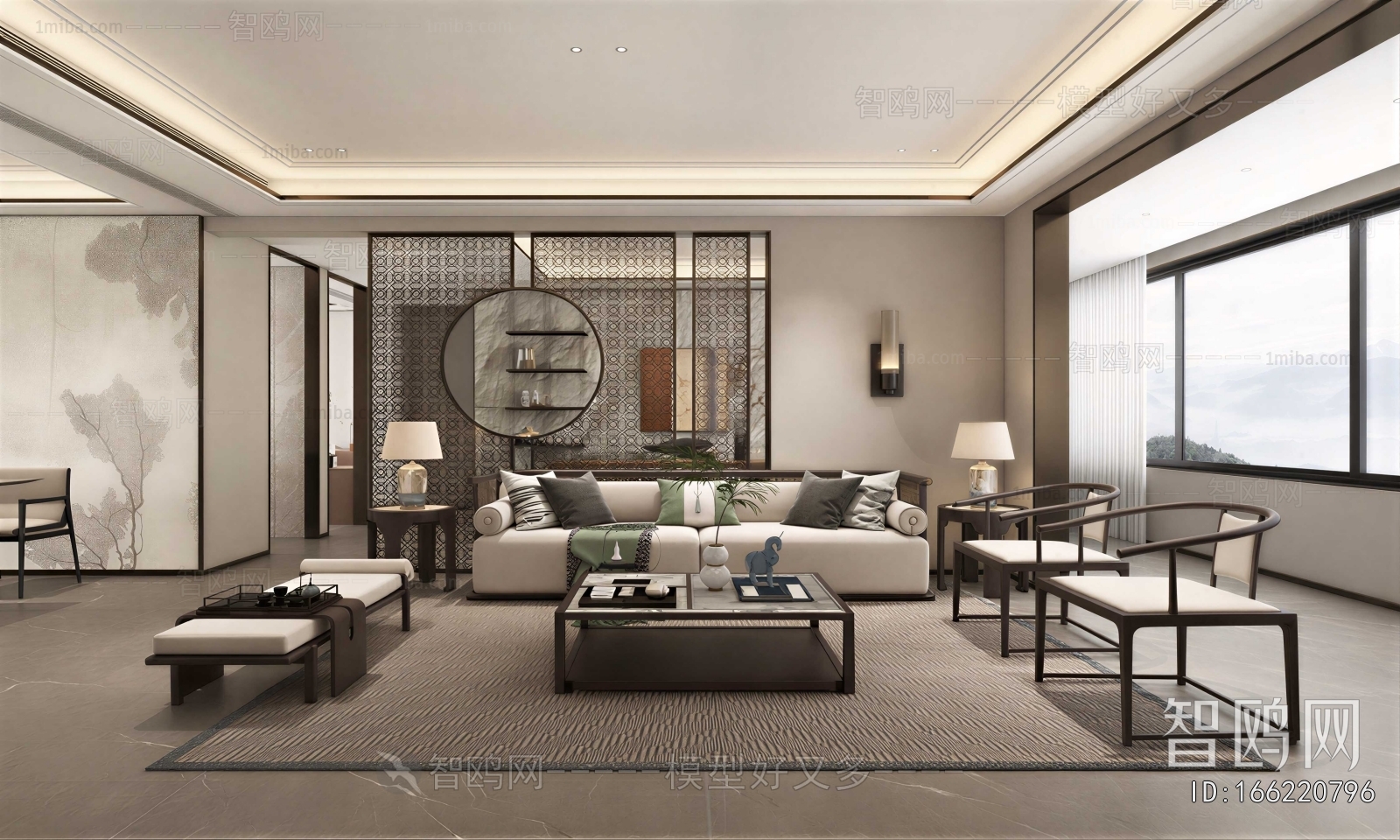 New Chinese Style A Living Room