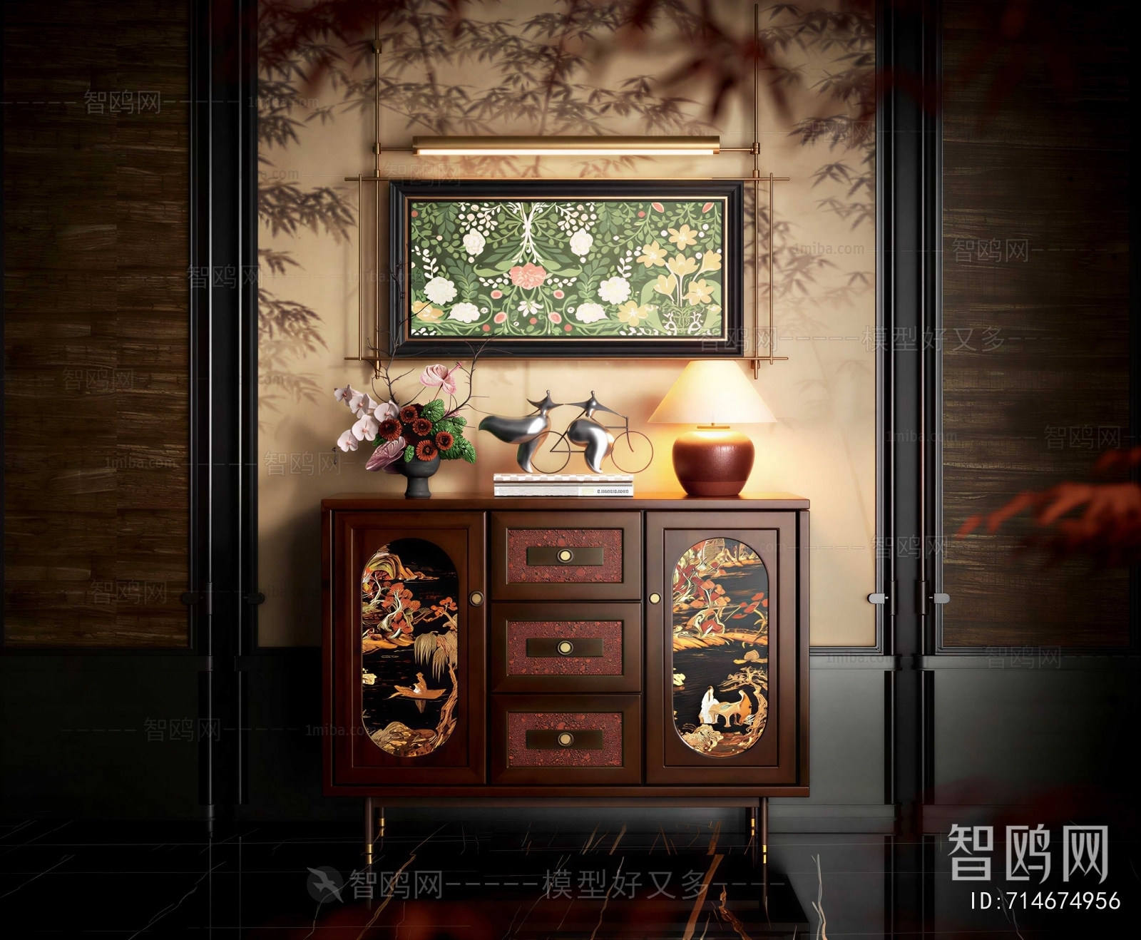 New Chinese Style Entrance Cabinet