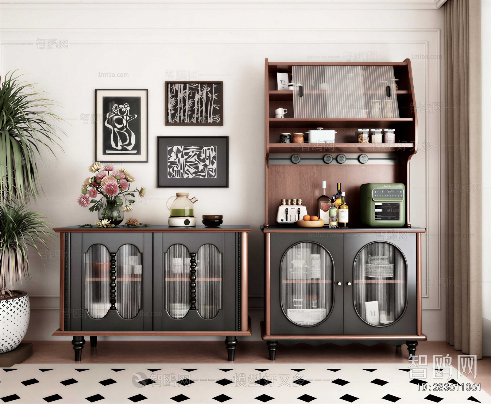 French Style Wine Cabinet