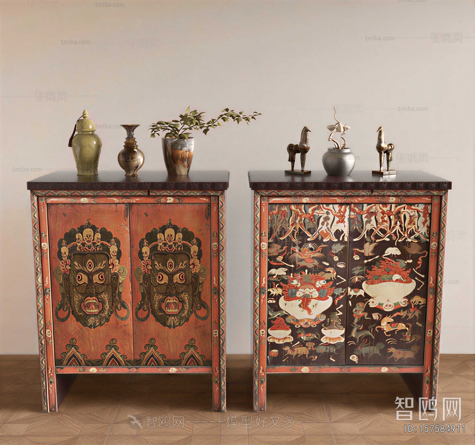 New Chinese Style Side Cabinet