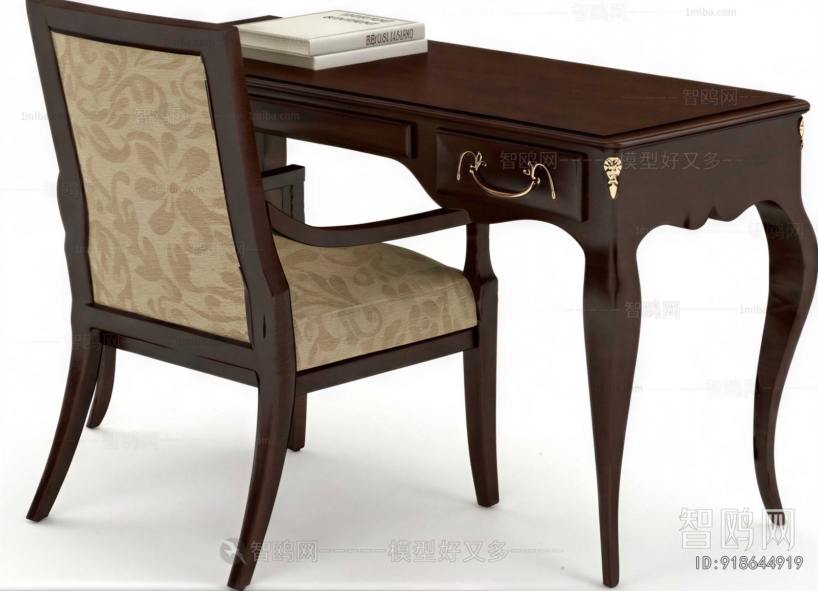 European Style Computer Desk And Chair