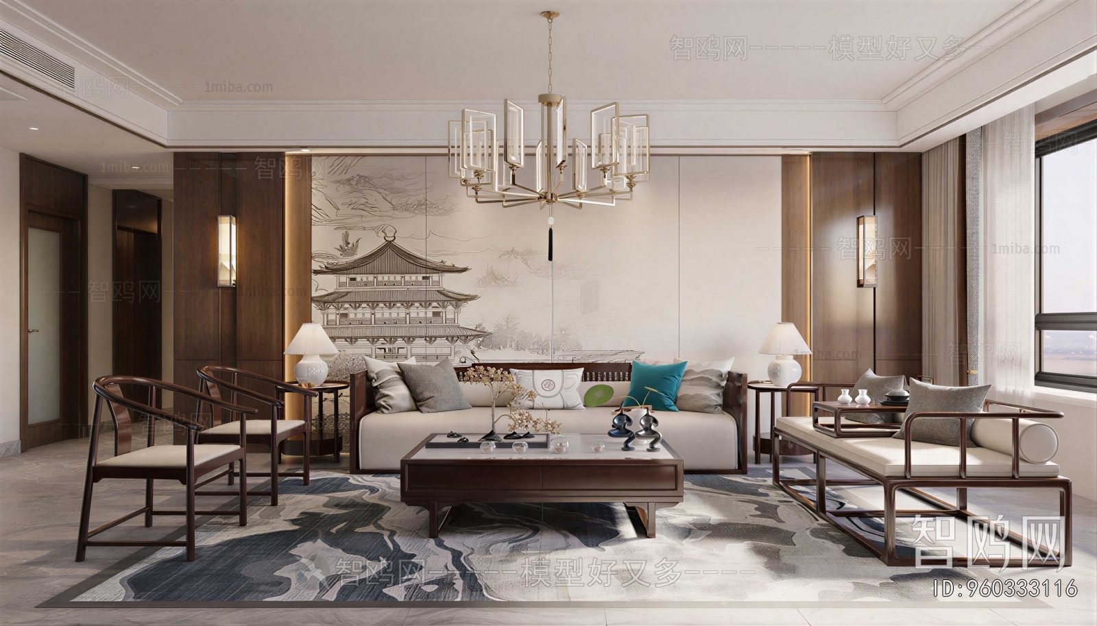 New Chinese Style A Living Room