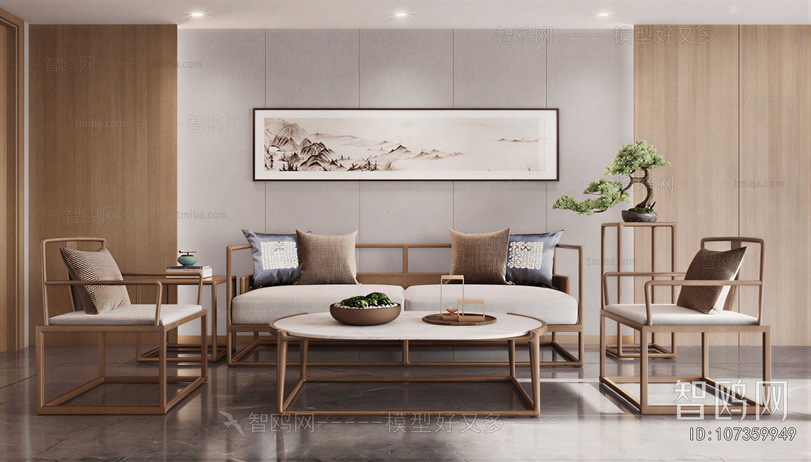 New Chinese Style A Living Room