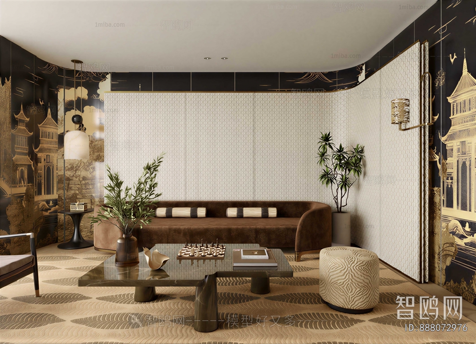 New Chinese Style A Living Room