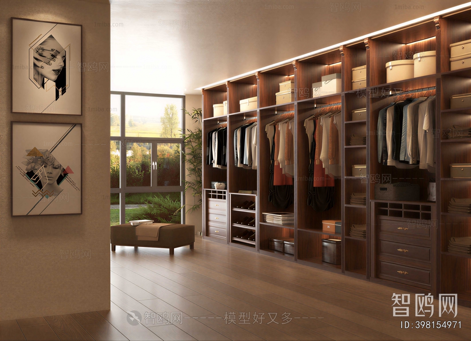 New Chinese Style Clothes Storage Area