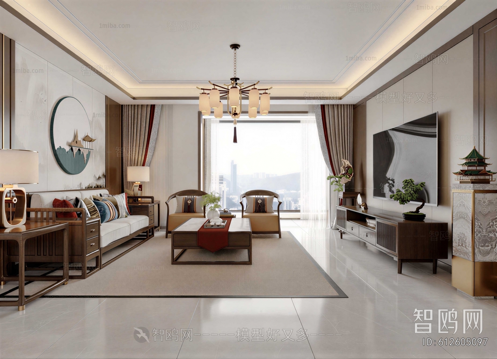 New Chinese Style A Living Room