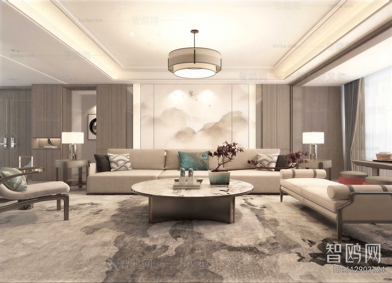 New Chinese Style A Living Room