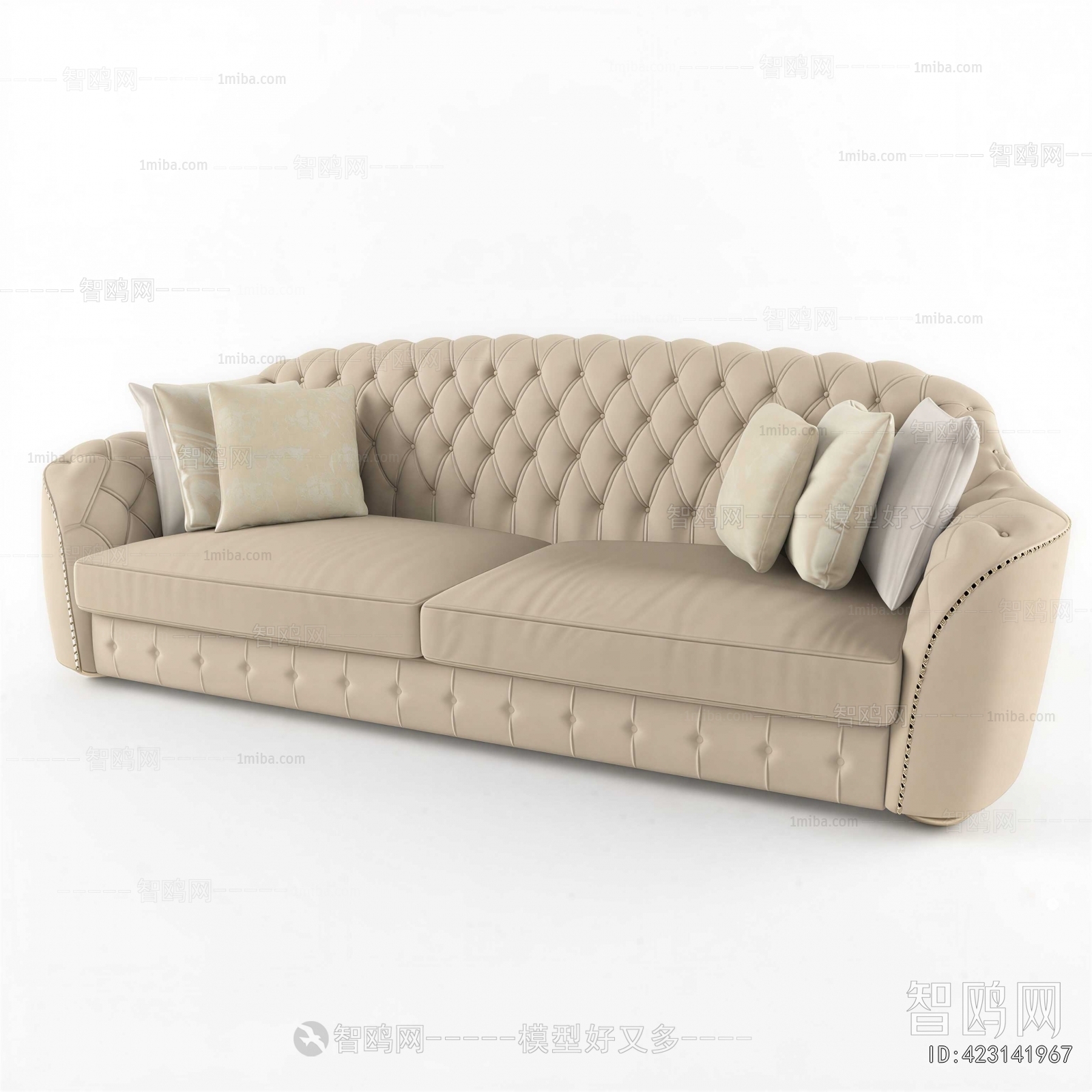 Simple European Style Three-seat Sofa