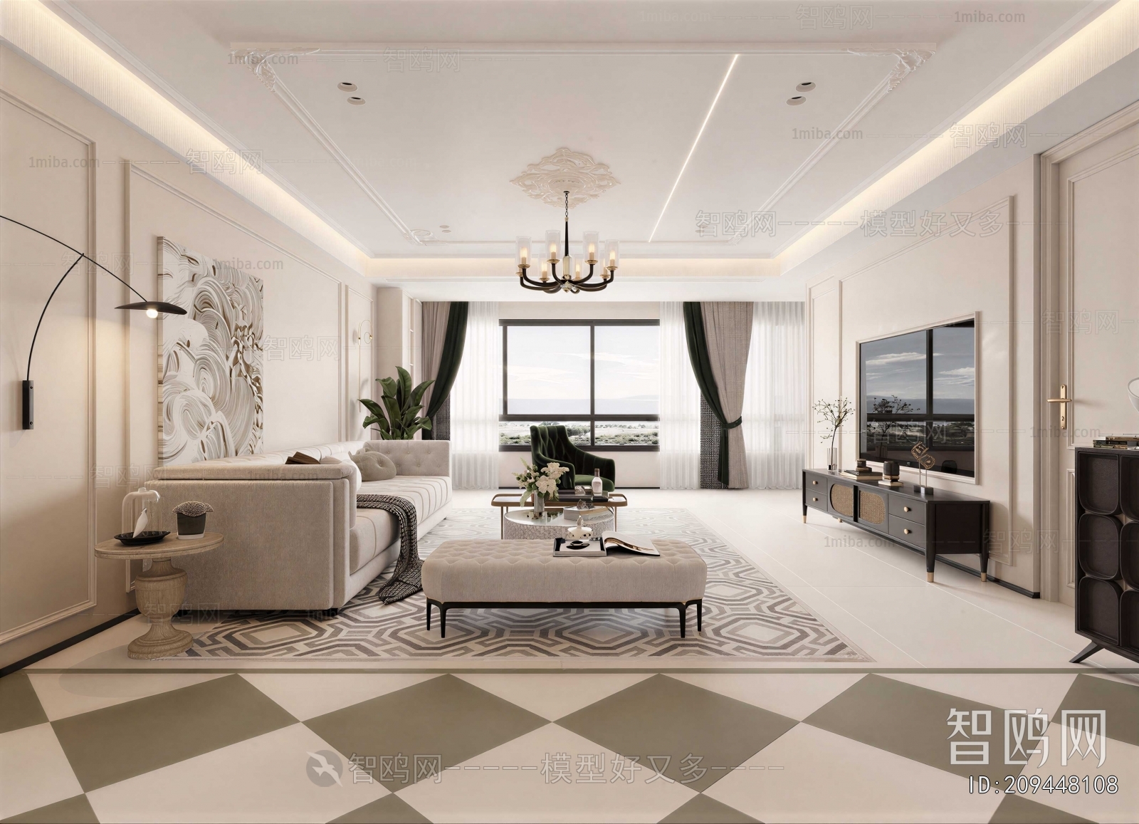 Simple European Style A Living Room