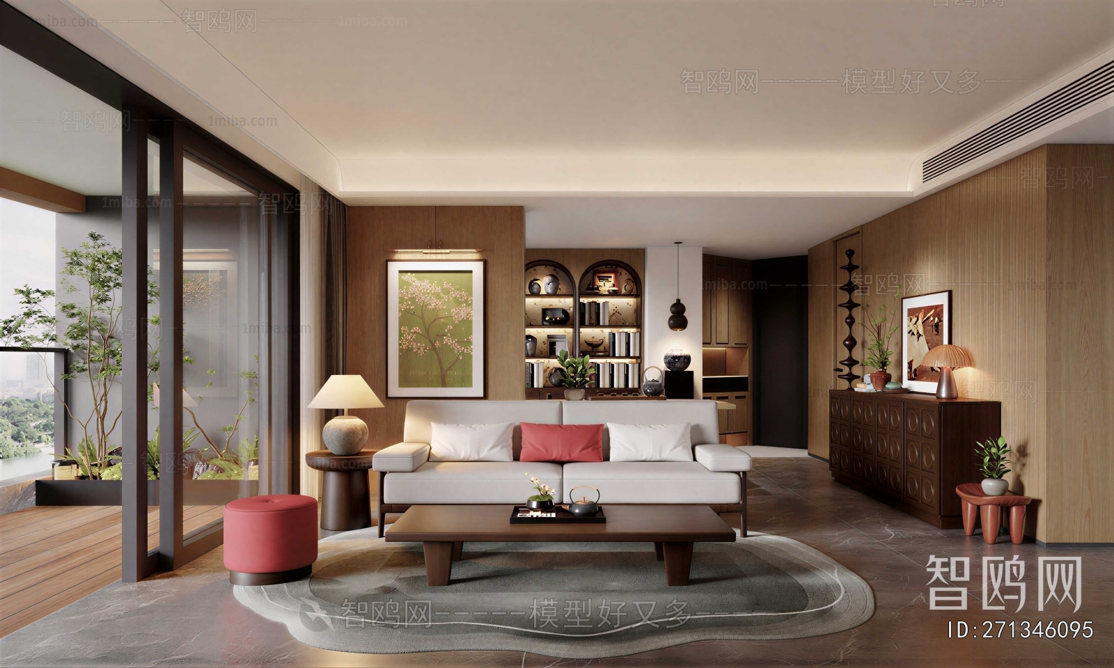 New Chinese Style A Living Room