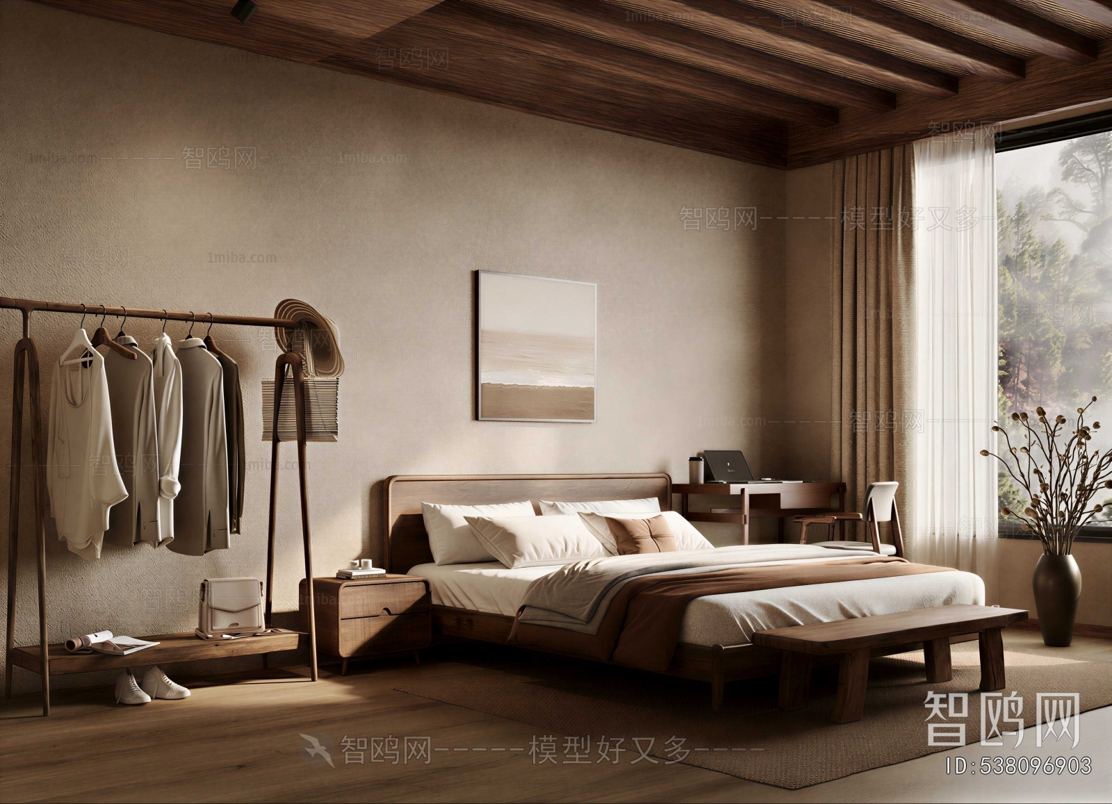 Wabi-sabi Style Bedroom