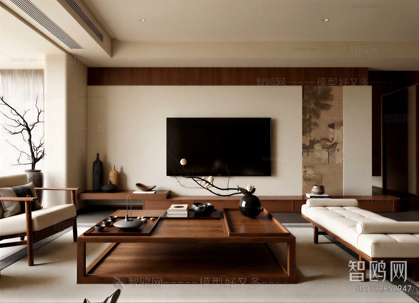 New Chinese Style A Living Room