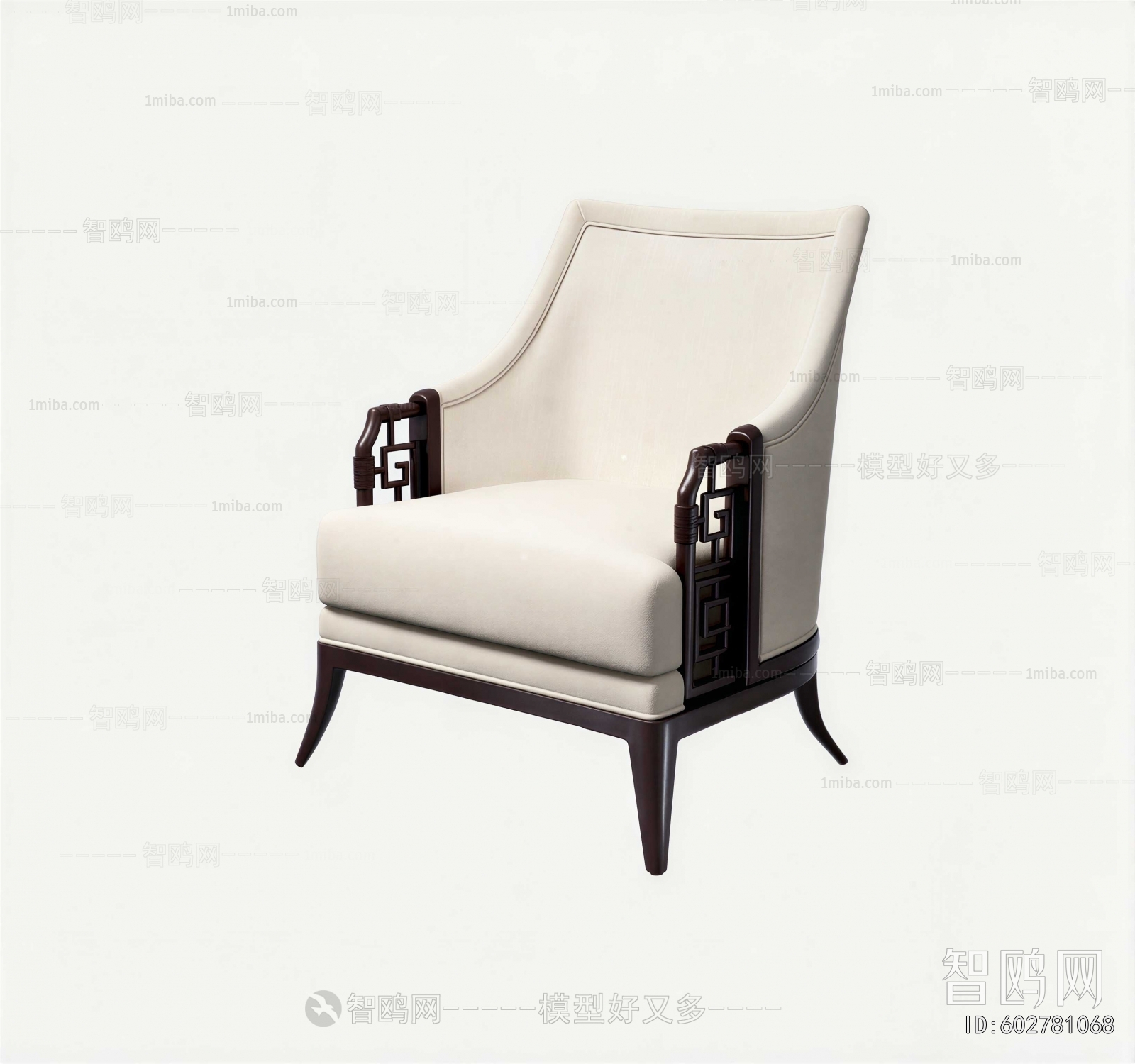 New Chinese Style Single Sofa