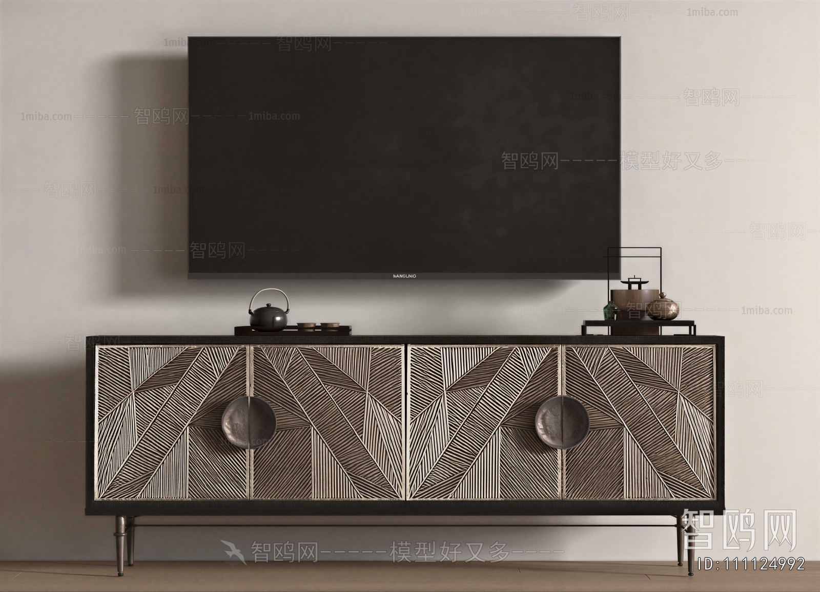 New Chinese Style Bedside Cupboard