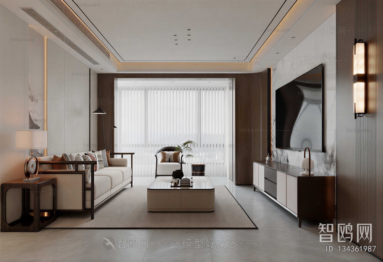 New Chinese Style A Living Room