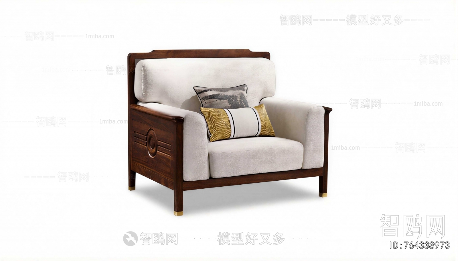 New Chinese Style Single Sofa