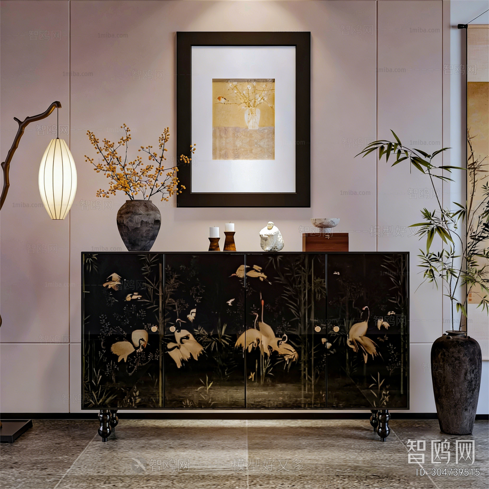 New Chinese Style Entrance Cabinet