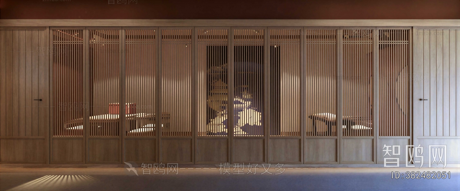 Japanese Style Wooden Screen Partition