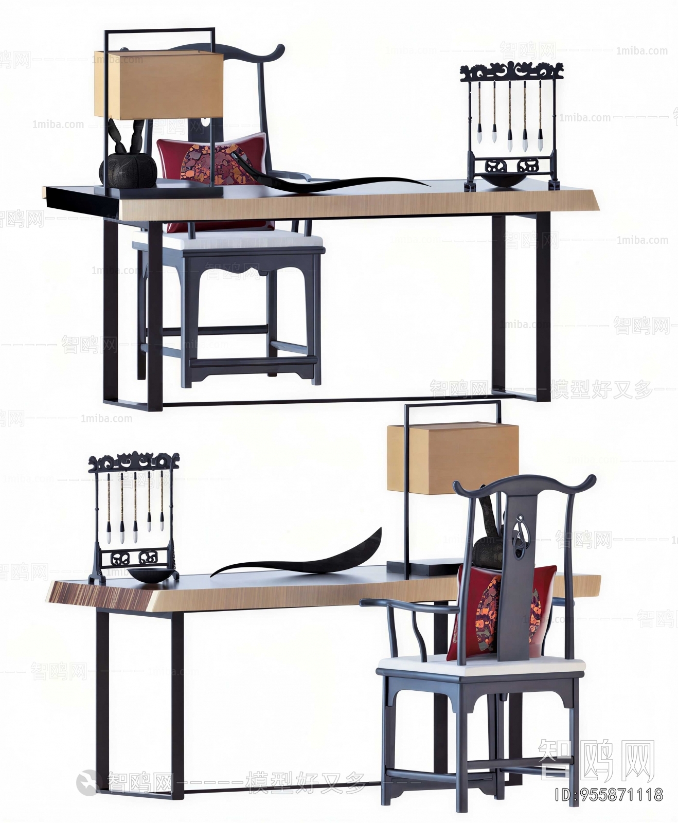 New Chinese Style Computer Desk And Chair