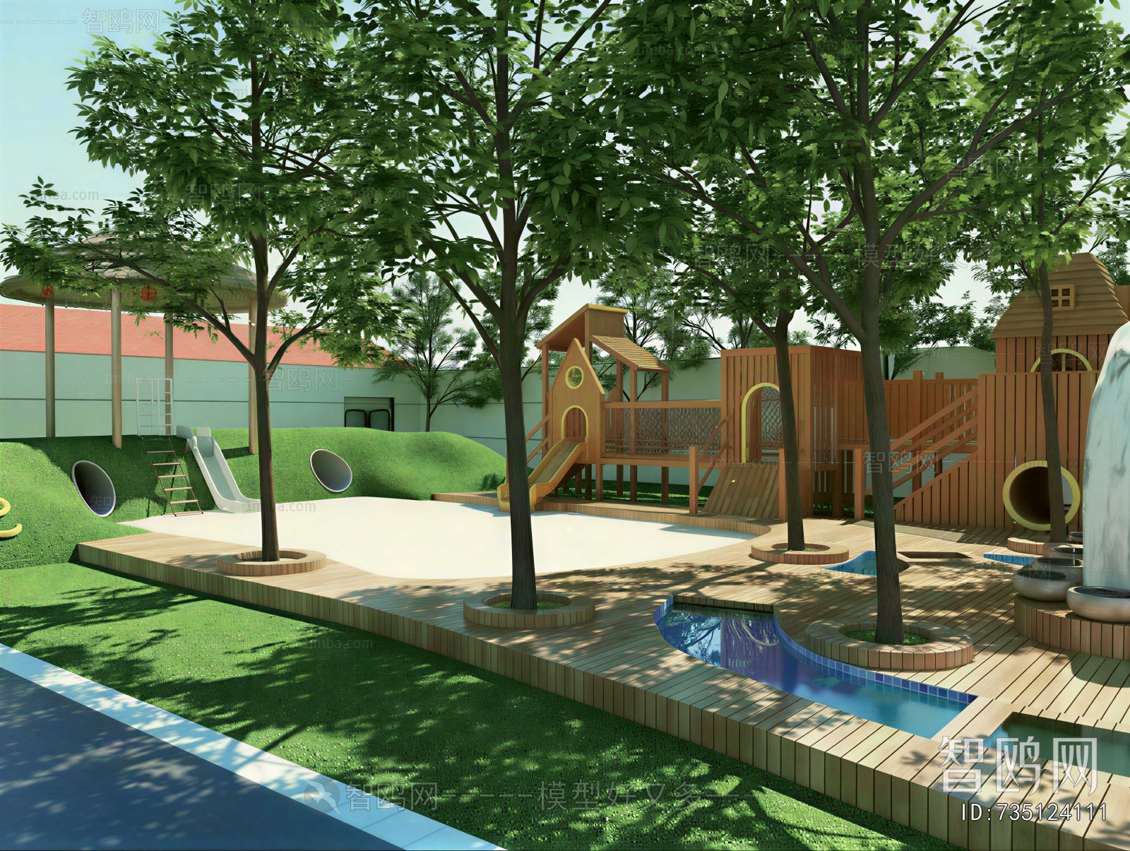 Modern Outdoor Space In Kindergarten