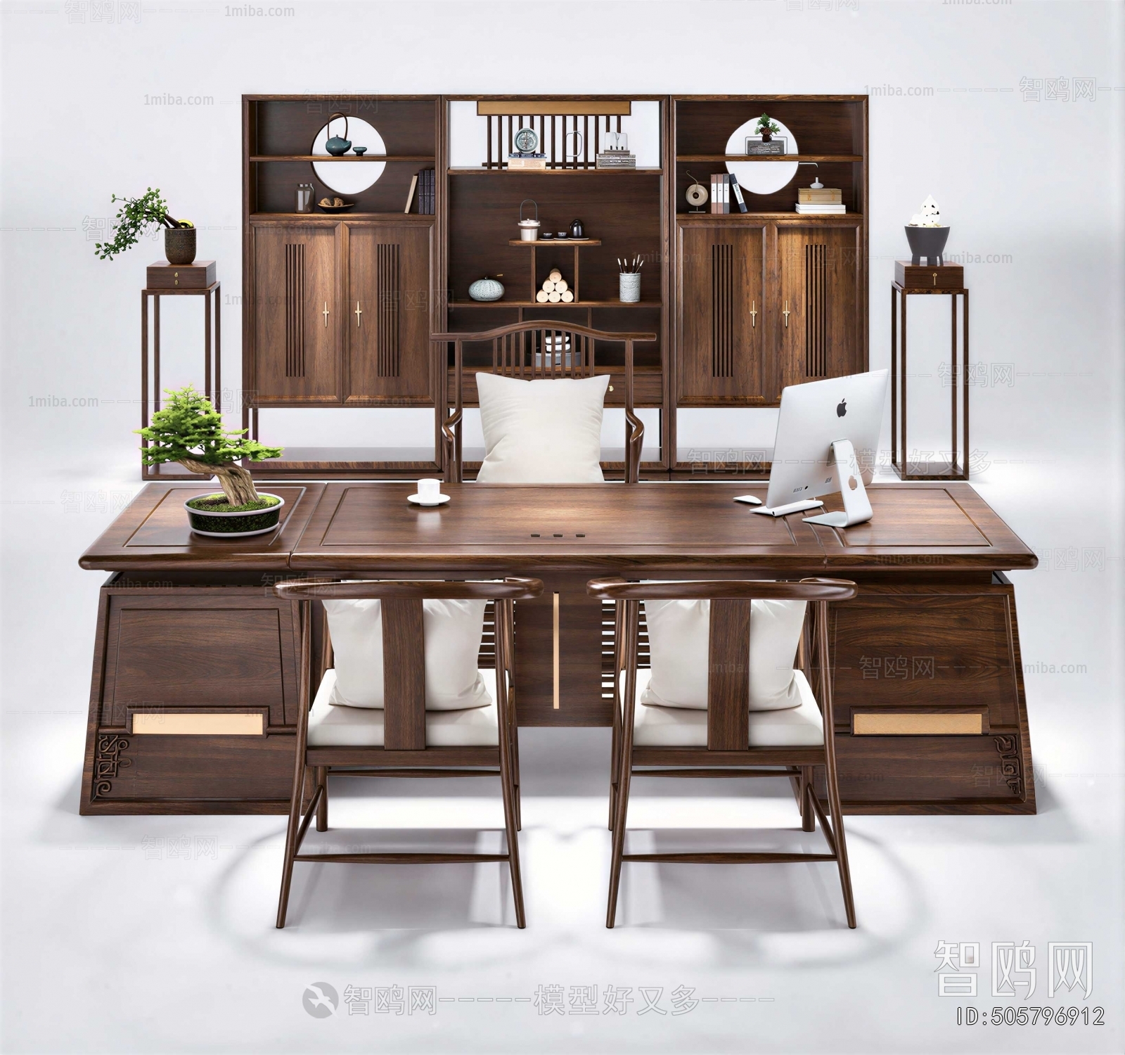 New Chinese Style Computer Desk And Chair