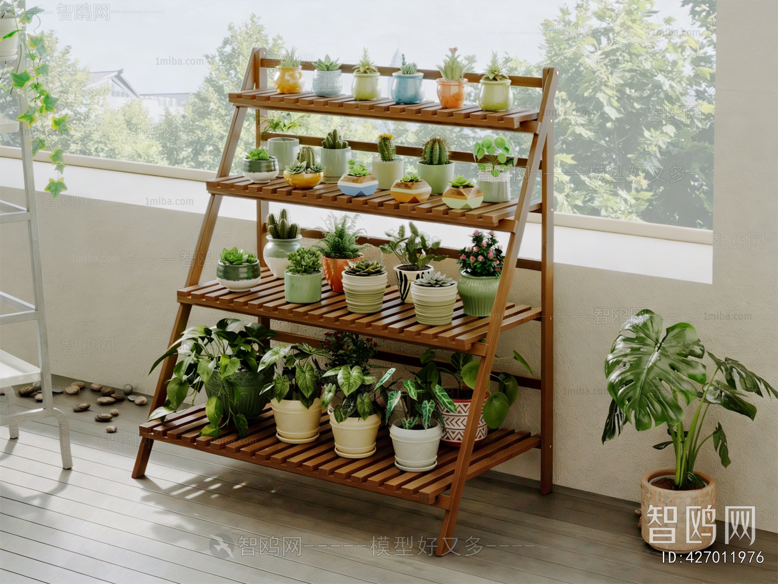 Modern Potted Green Plant