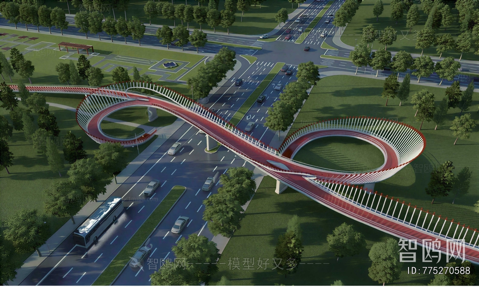Modern Architectural Bird's-eye View Planning