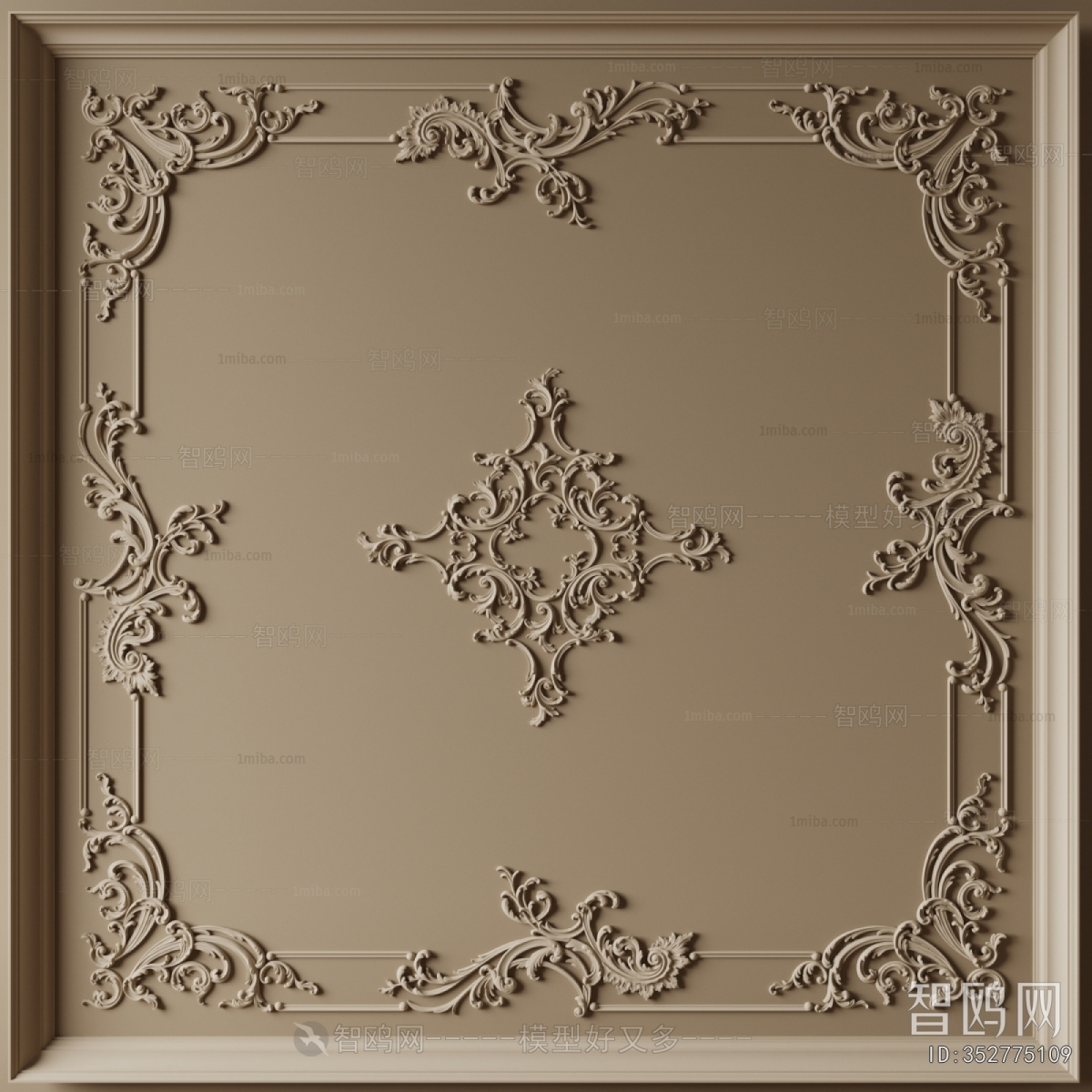 French Style Plaster Carved Top Plate