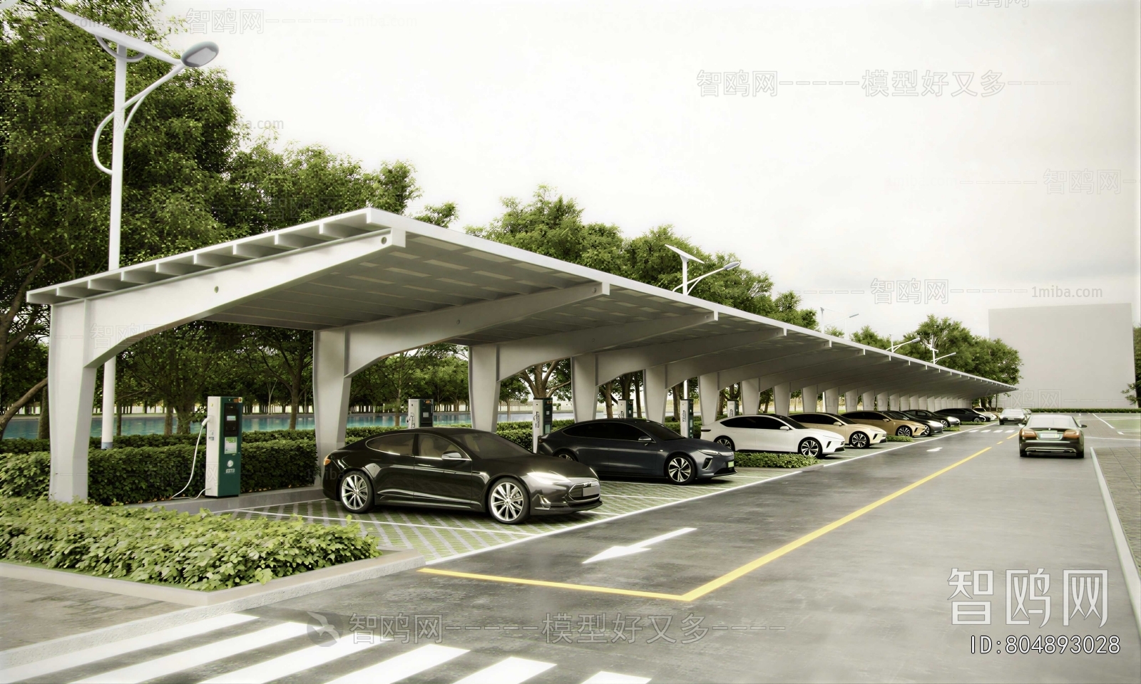 Modern Outdoor Parking Lot