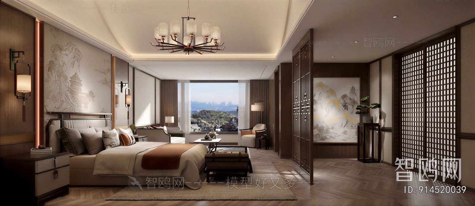 New Chinese Style Bedroom