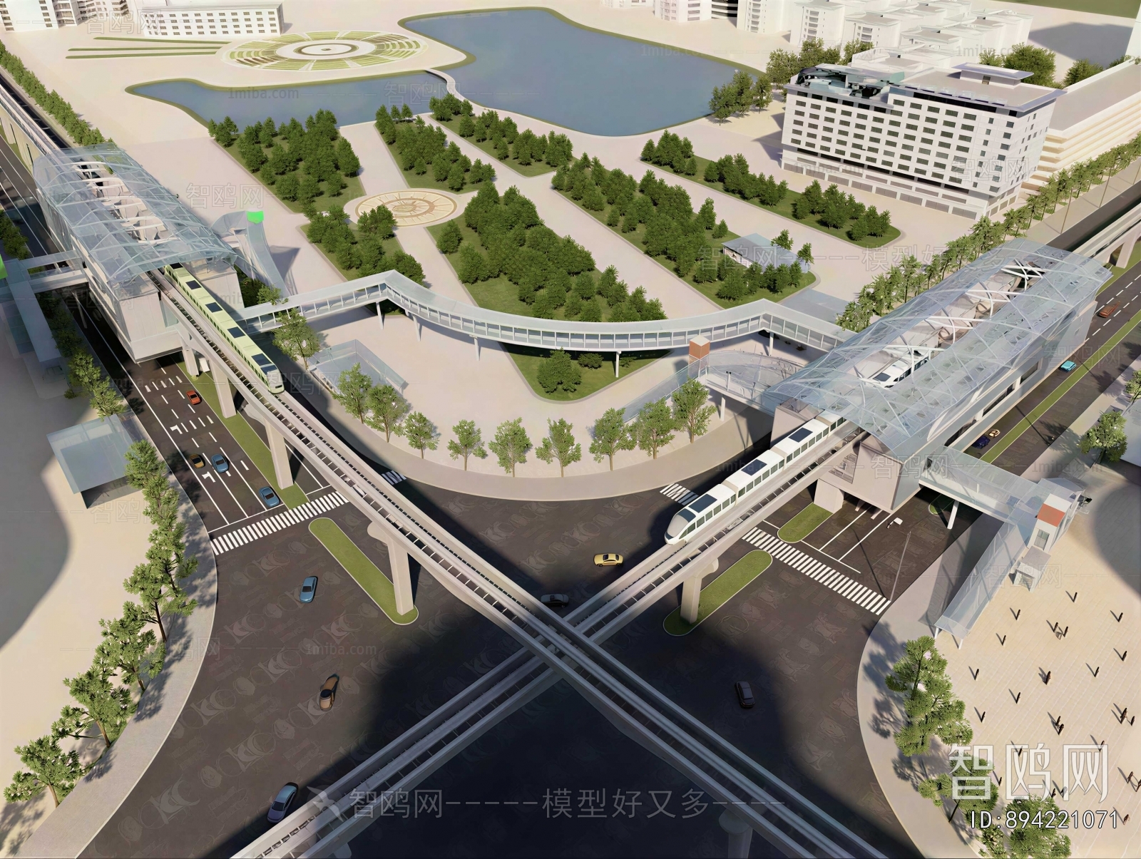 Modern Architectural Bird's-eye View Planning
