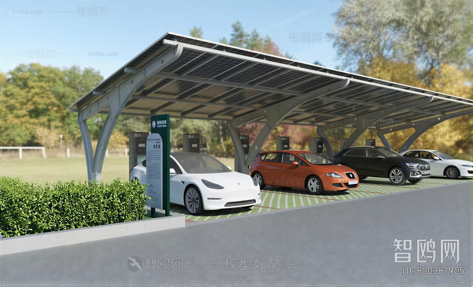 Modern Outdoor Parking Lot