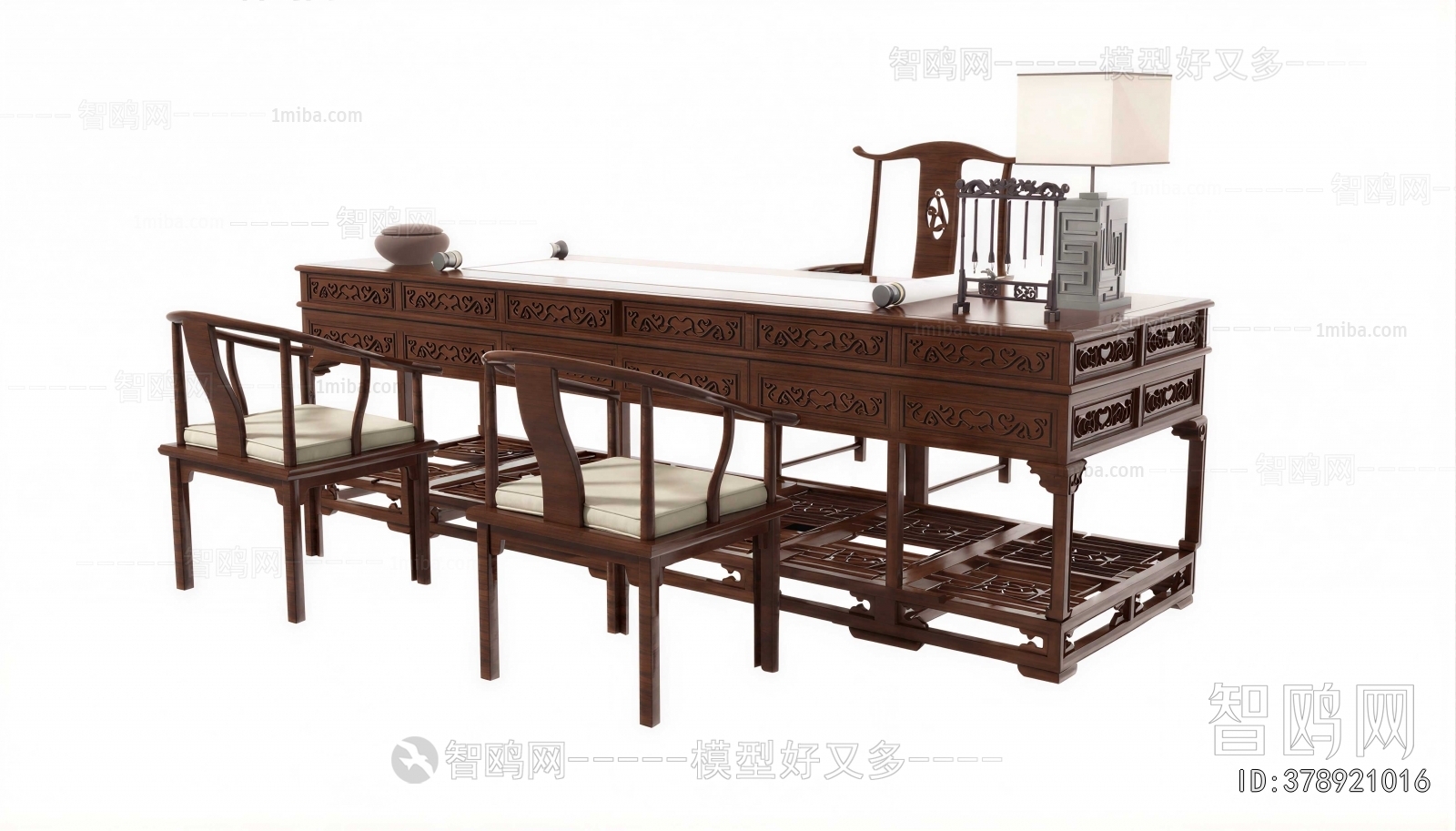 New Chinese Style Computer Desk And Chair