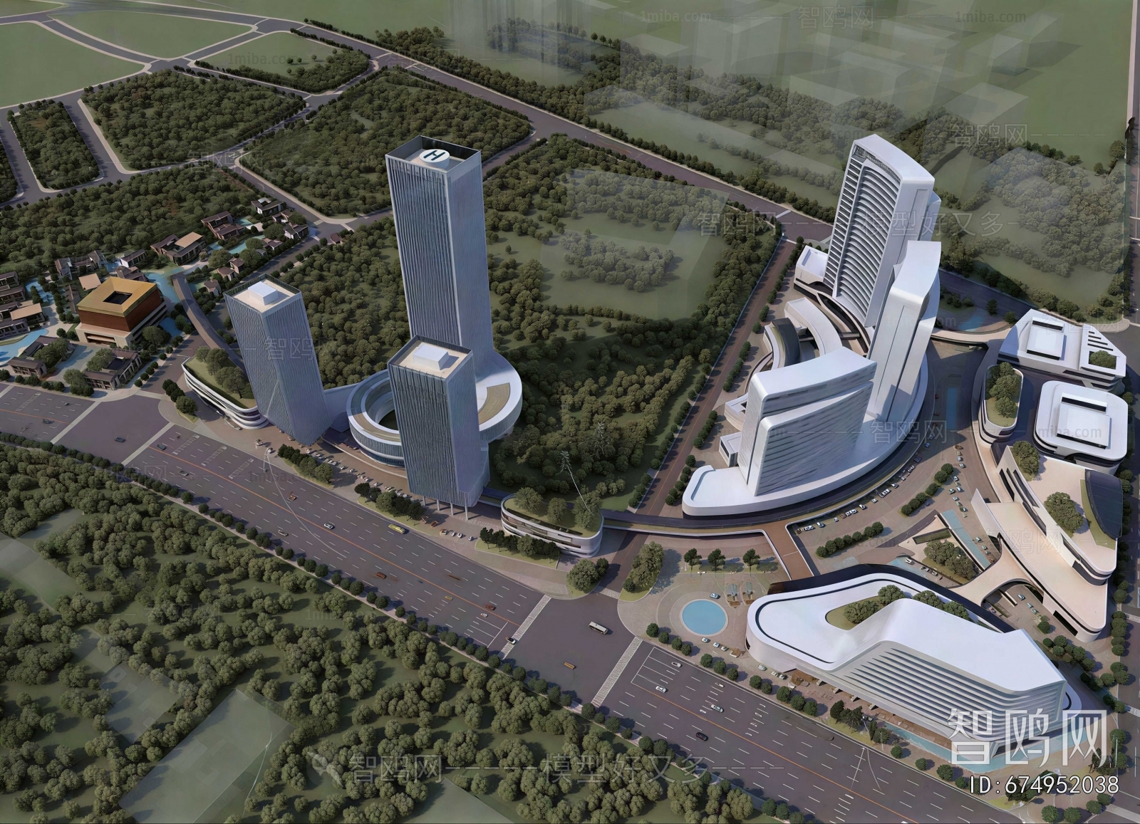 Modern Architectural Bird's-eye View Planning
