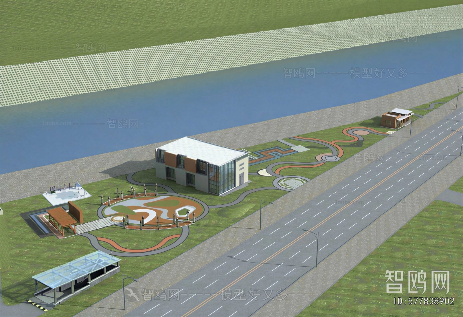 Modern Architectural Bird's-eye View Planning