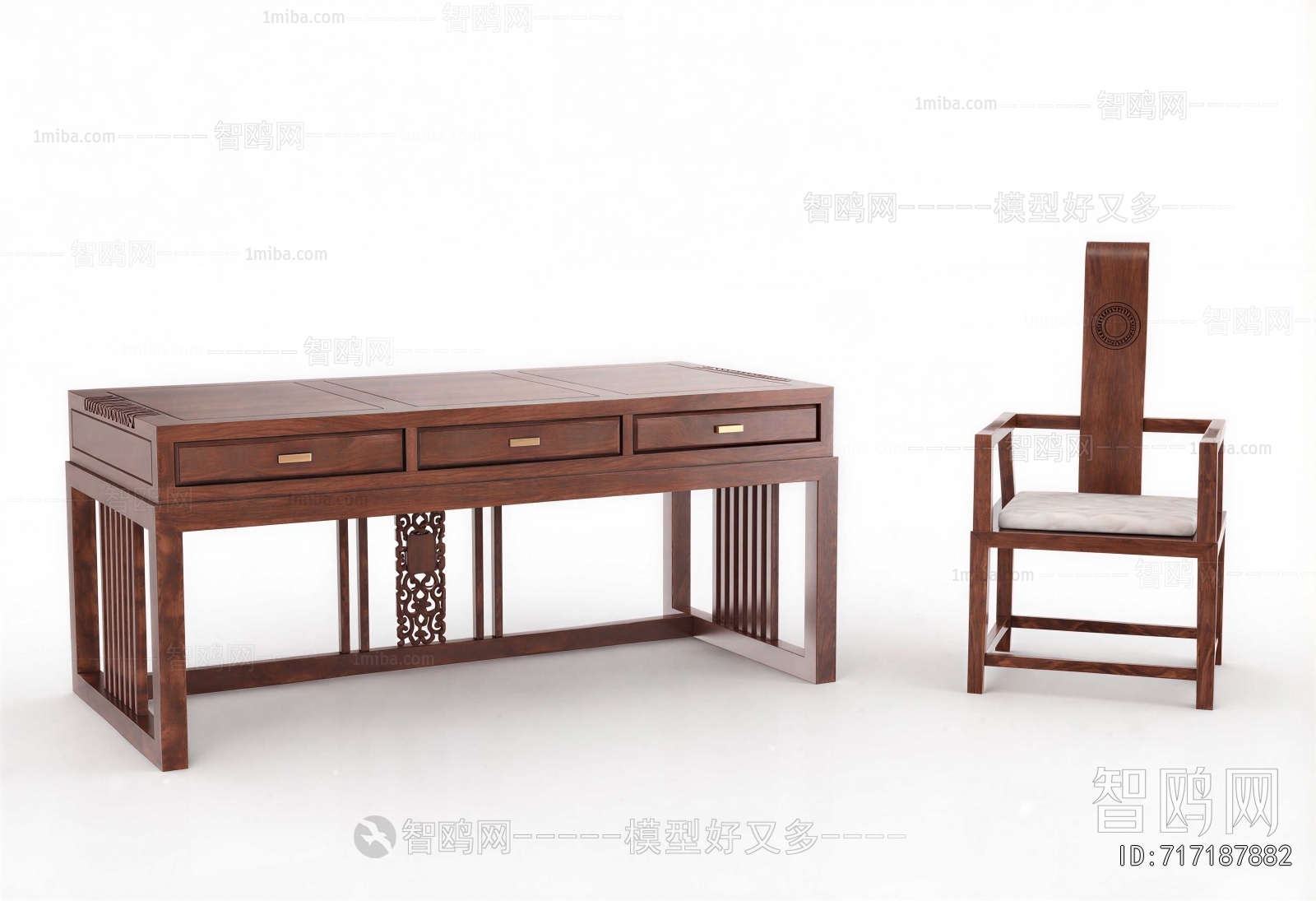 New Chinese Style Computer Desk And Chair