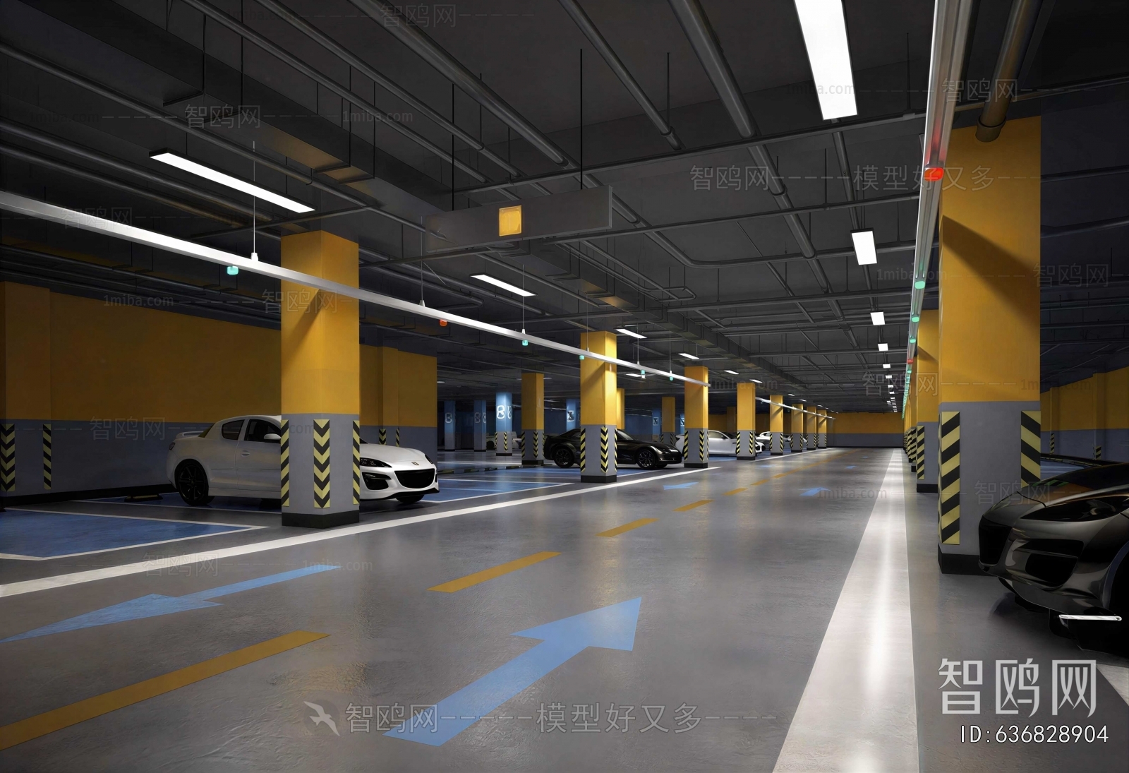 Modern Underground Parking Lot