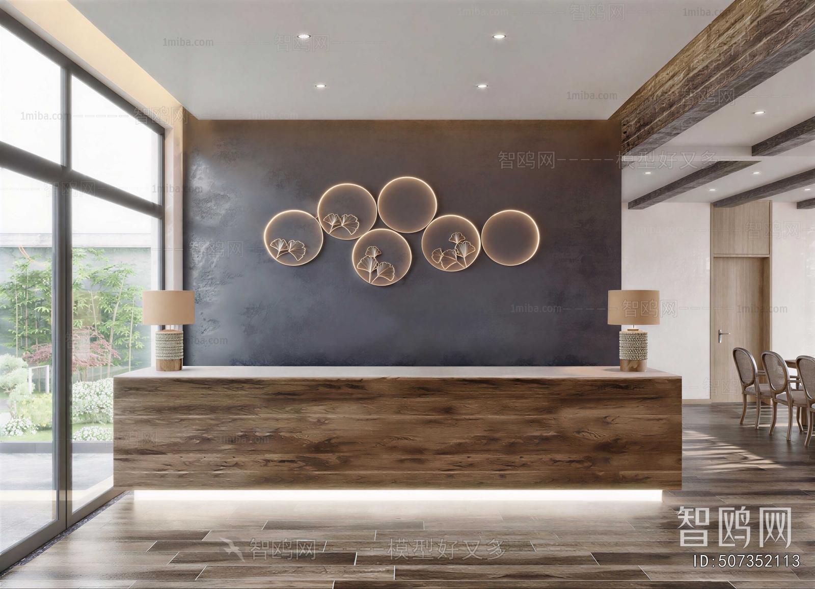 Wabi-sabi Style Office Reception Desk