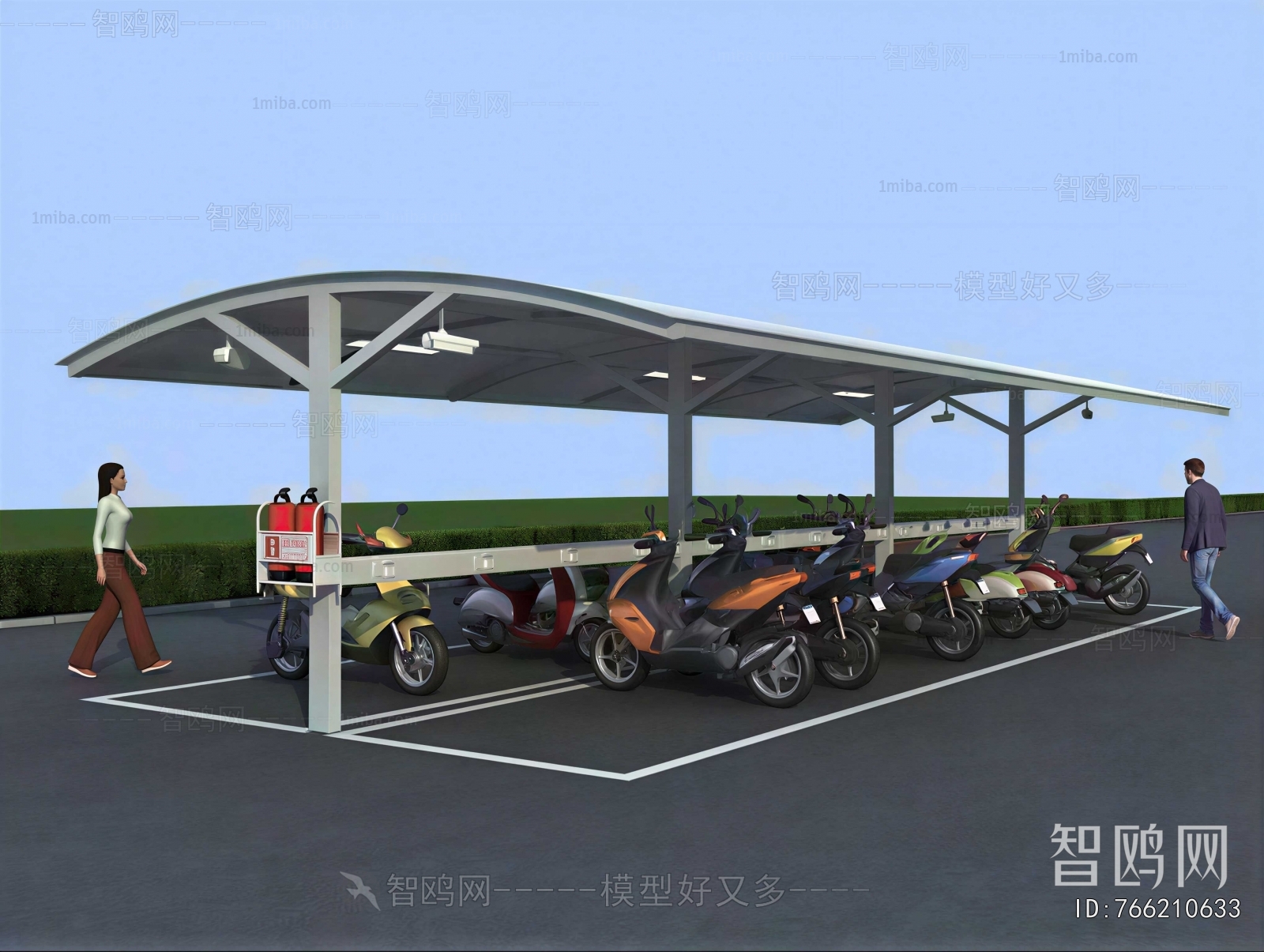 Modern Outdoor Parking Lot