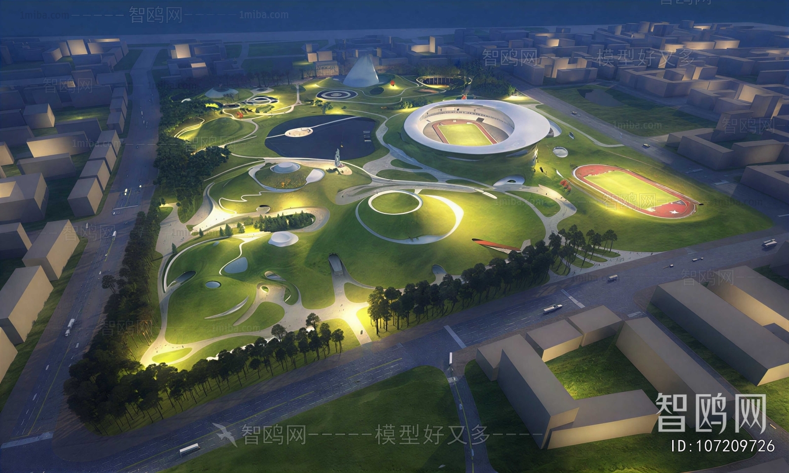 Modern Architectural Bird's-eye View Planning