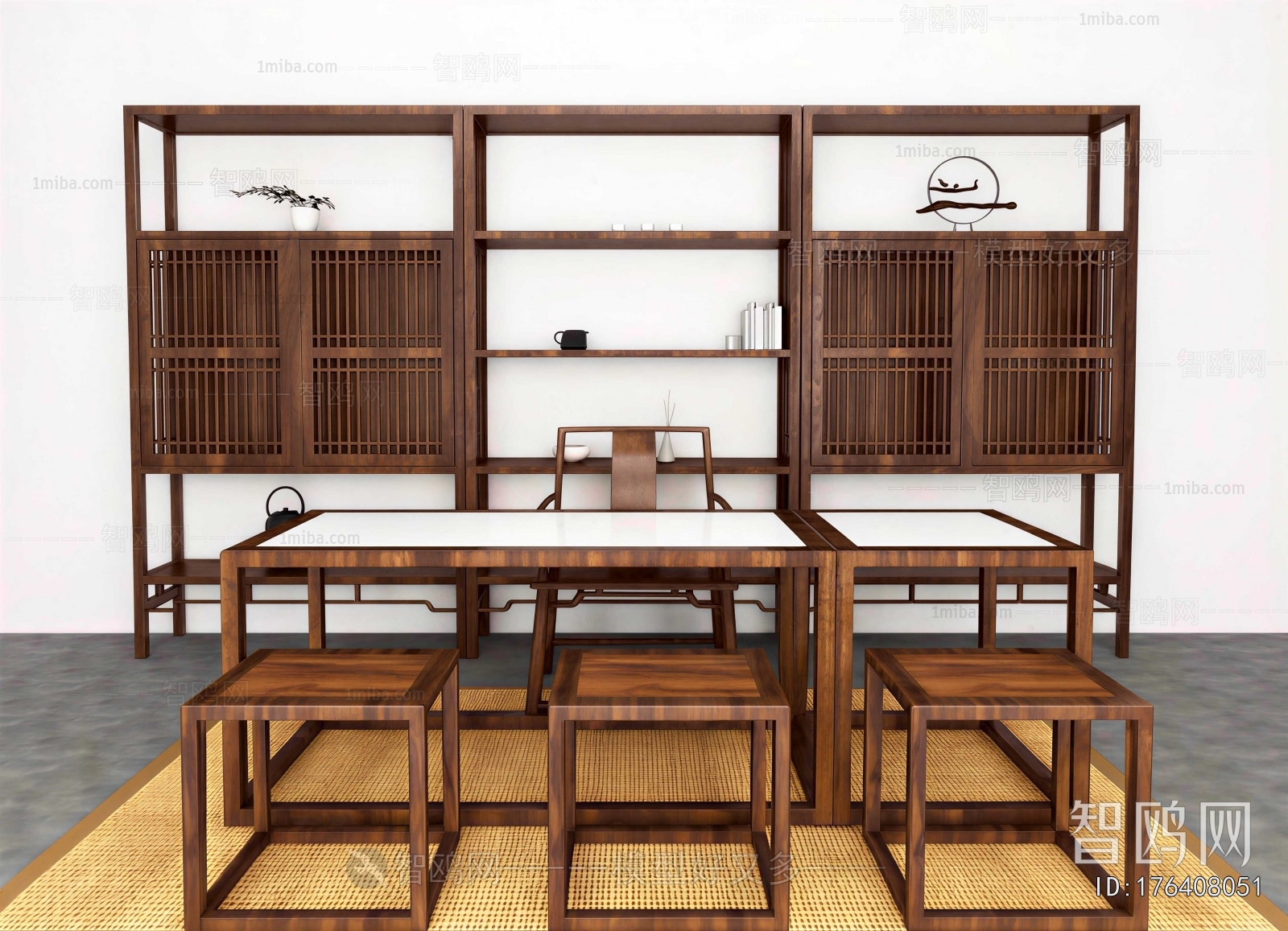 New Chinese Style Computer Desk And Chair