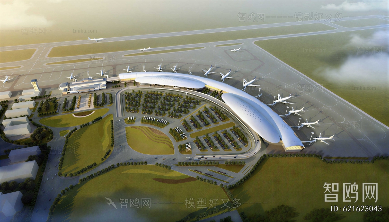 Modern Architectural Bird's-eye View Planning