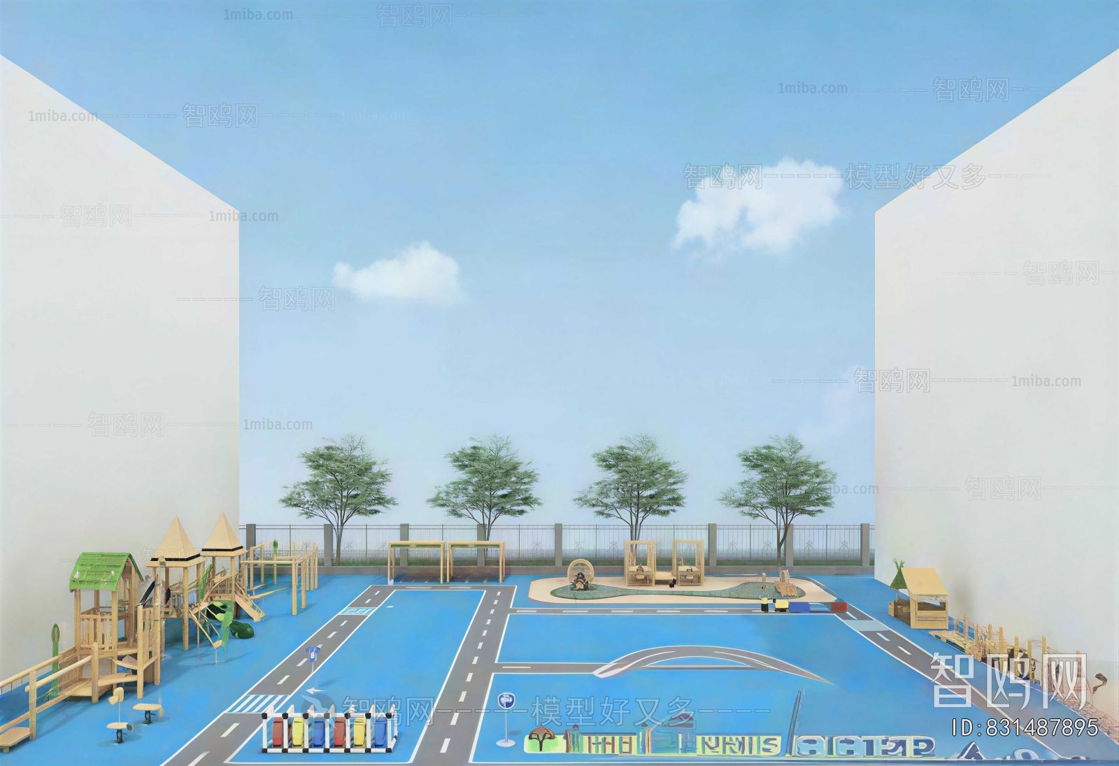 Modern Outdoor Space In Kindergarten